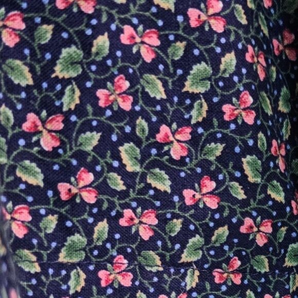 Upcycled Blue Denim Jeans Bohemian Maxi Skirt Sz 12 Hand Sewn With Floral Panels - Picture 3 of 12